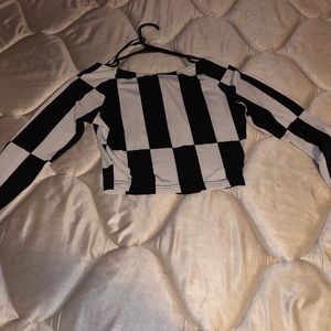 Long Sleeved Striped Crop